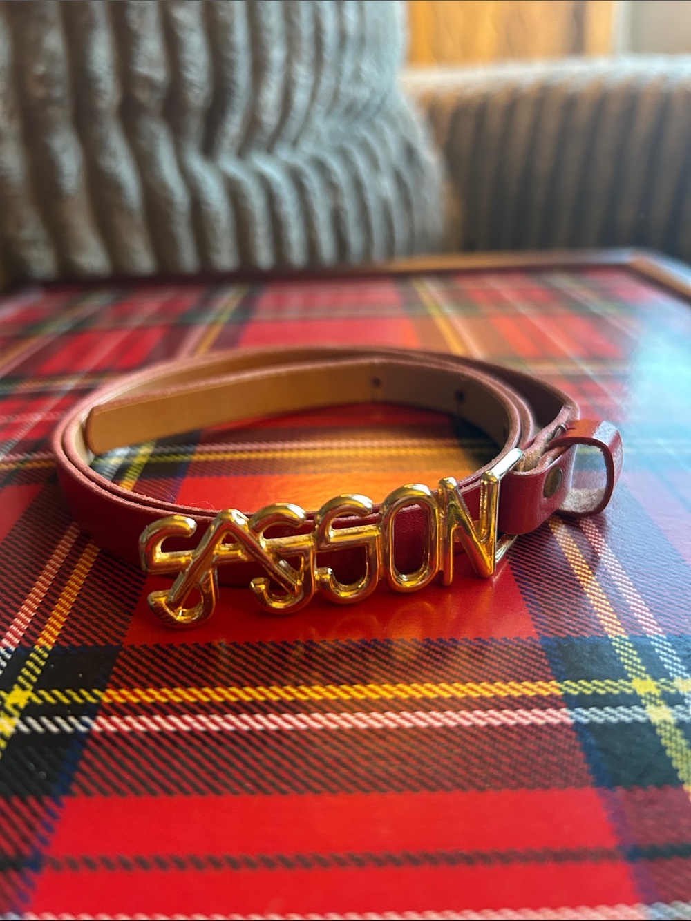 Sasson Vintage Belt 70s 80s Medium Genuine Bonded Leather Ooh La La Sasson
